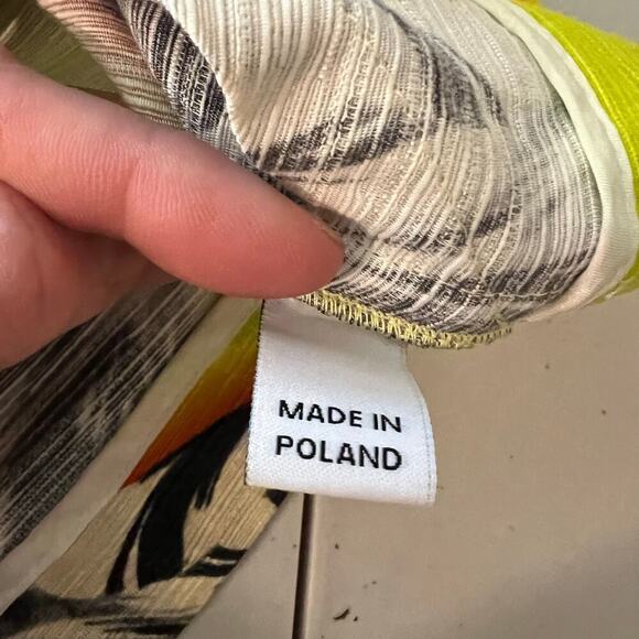 Jonathan Saunders 2014 Yellow Tulip Cropped Short Sleeve Zipper Back Top Size 6 - Picture 8 of 11